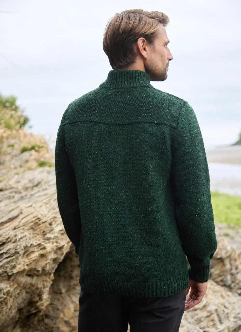 Fisherman Donegal Fleck Half Zip Sweater