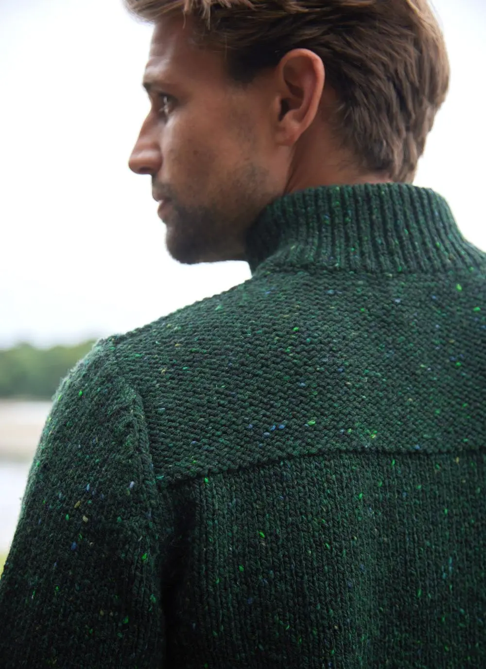 Fisherman Donegal Fleck Half Zip Sweater