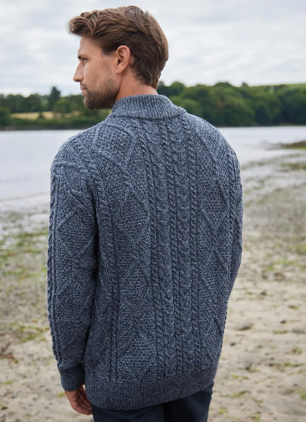 Denis Full Zip Aran Sweater