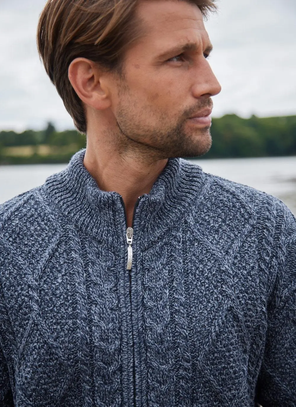 Denis Full Zip Aran Sweater