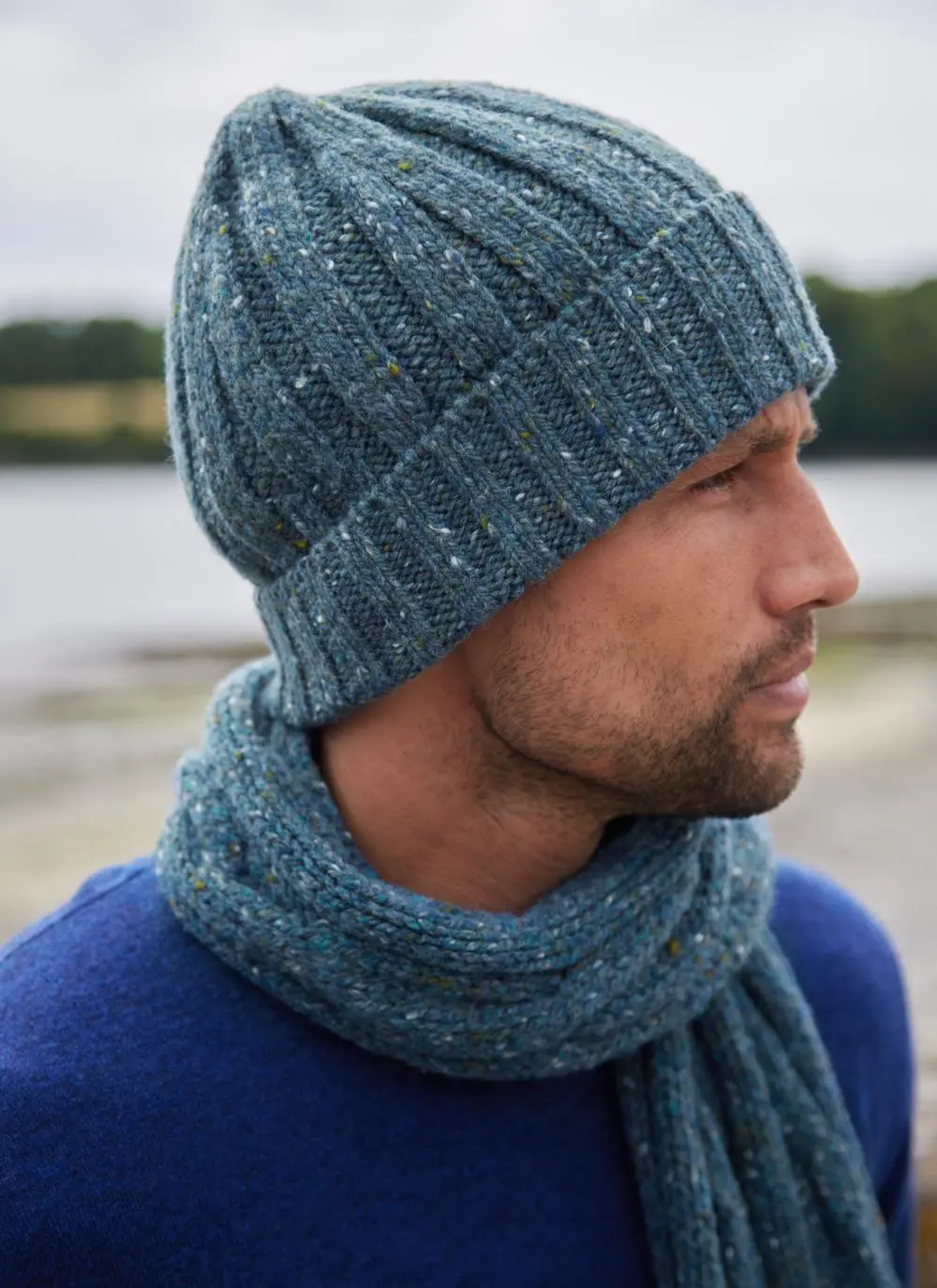 Fisherman Donegal Fleck Ribbed Beanie