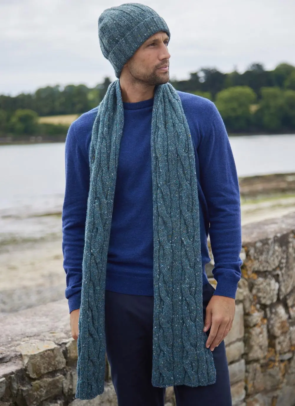 Fisherman Donegal Fleck Ribbed Beanie