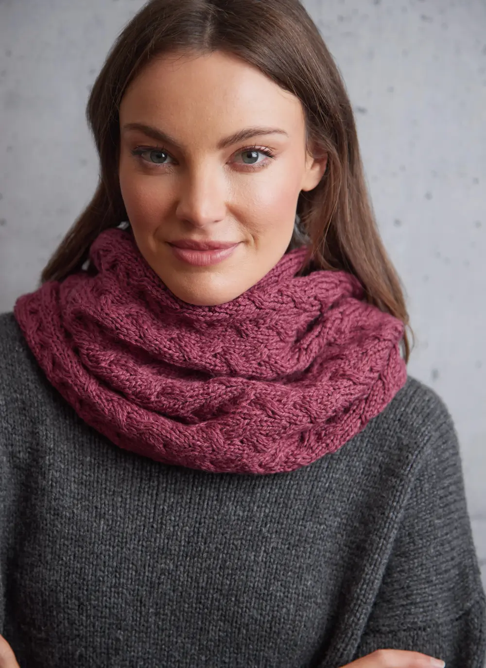Supersoft Aran Snood in Jam