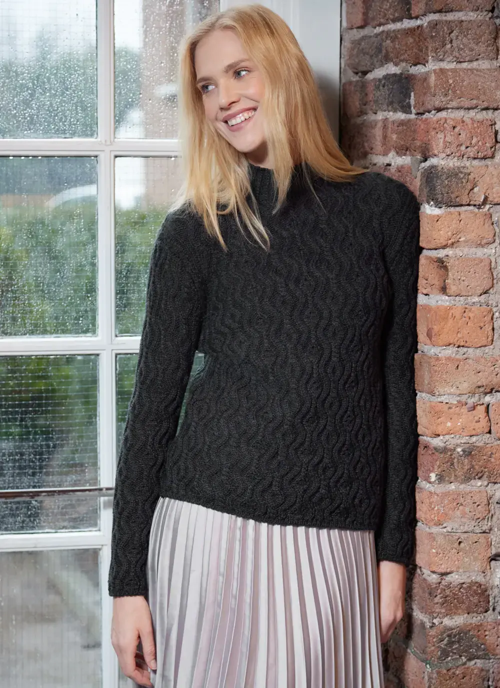 Laoise Supersoft Turtle Neck Aran Sweater 