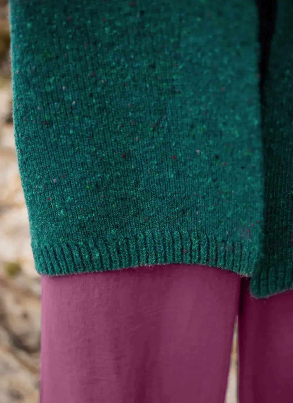 Donegal Fleck Ribbed Scarf in Jade