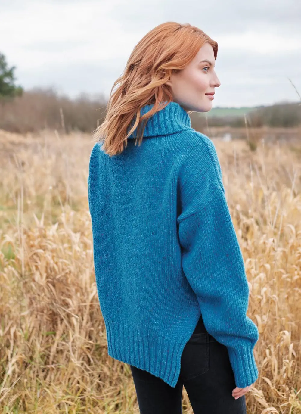 Wilde Cashmere Blend Asymmetrical Collar Sweater