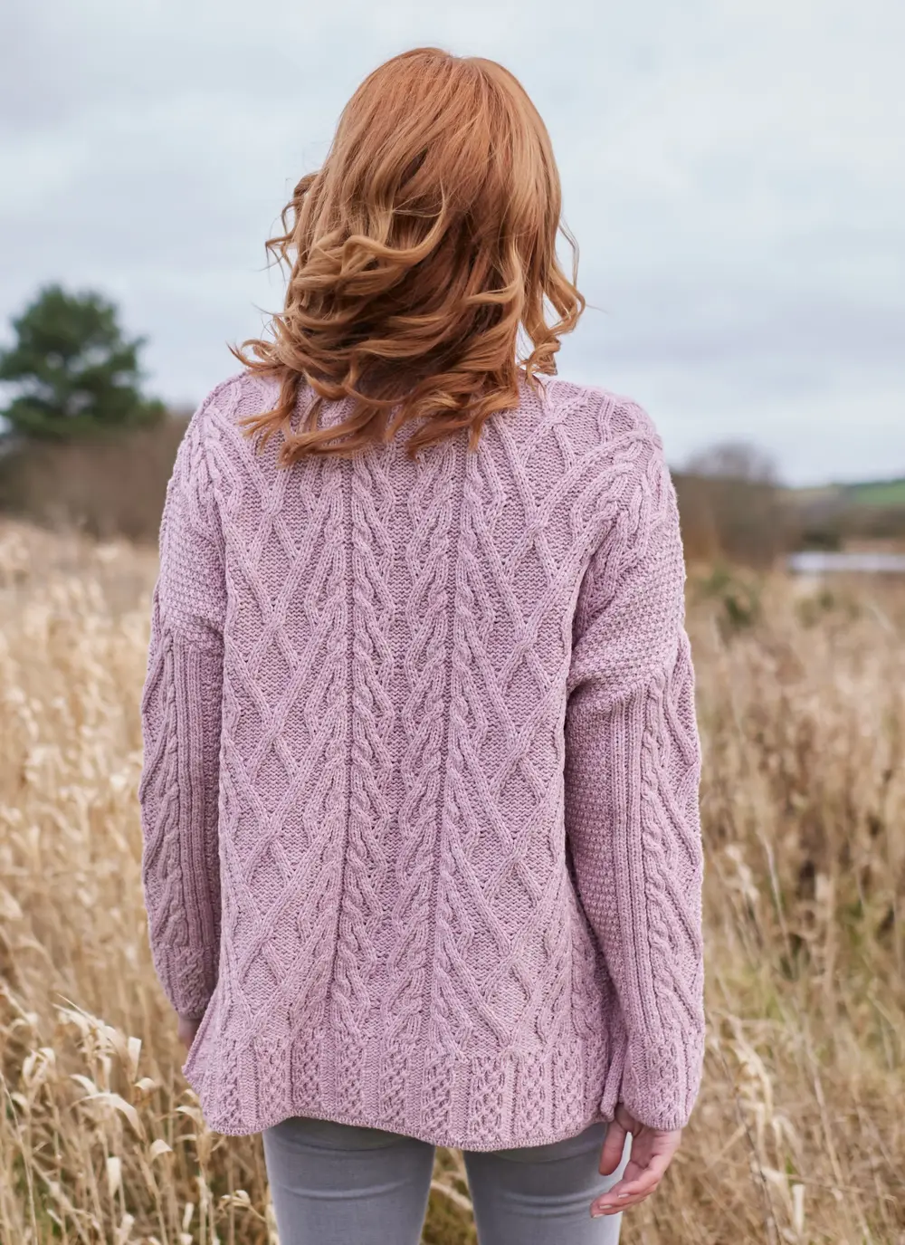 Supersoft Aran Trellis Boxy Cardigan