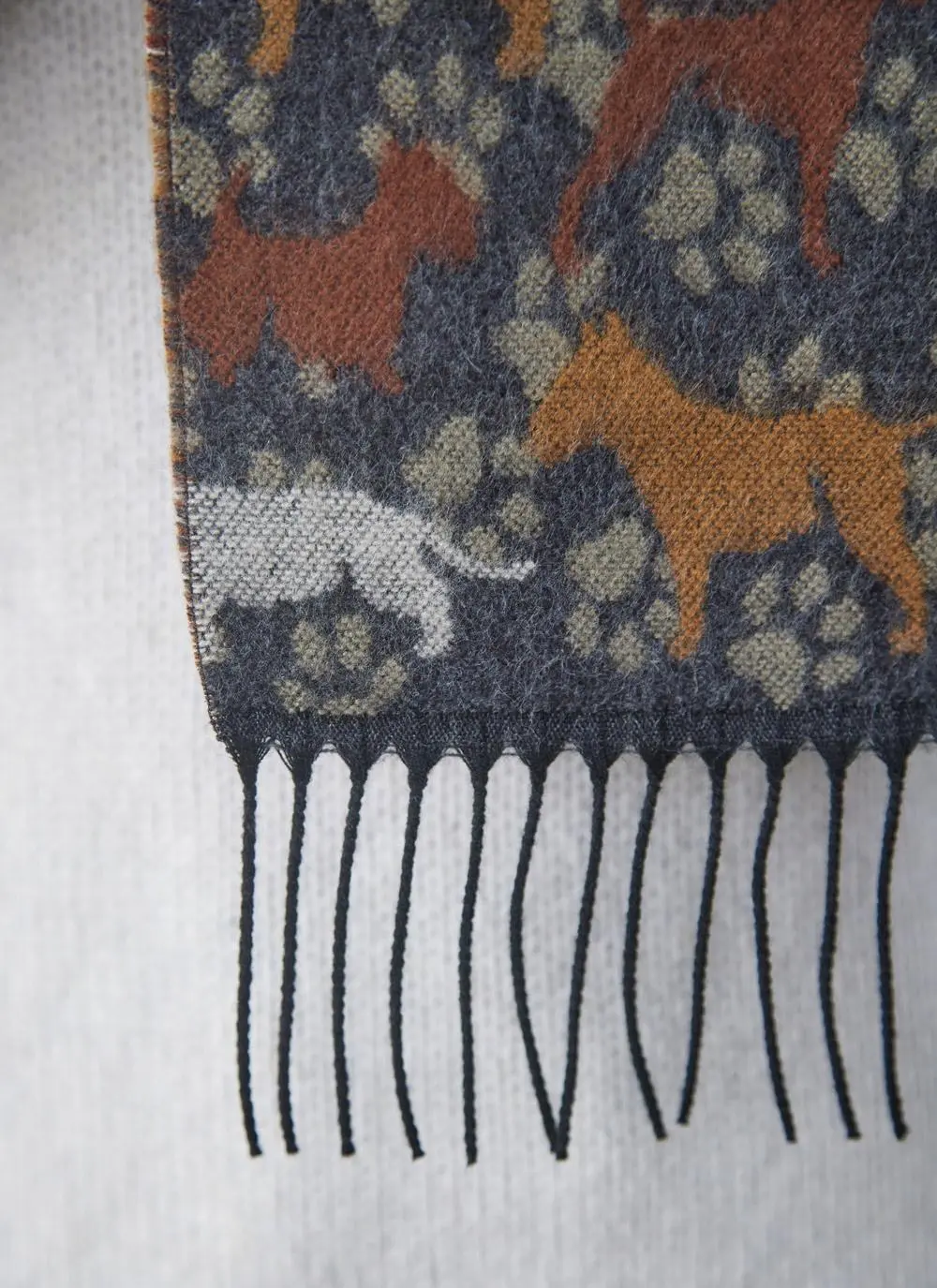 Dog Fringed Scarf