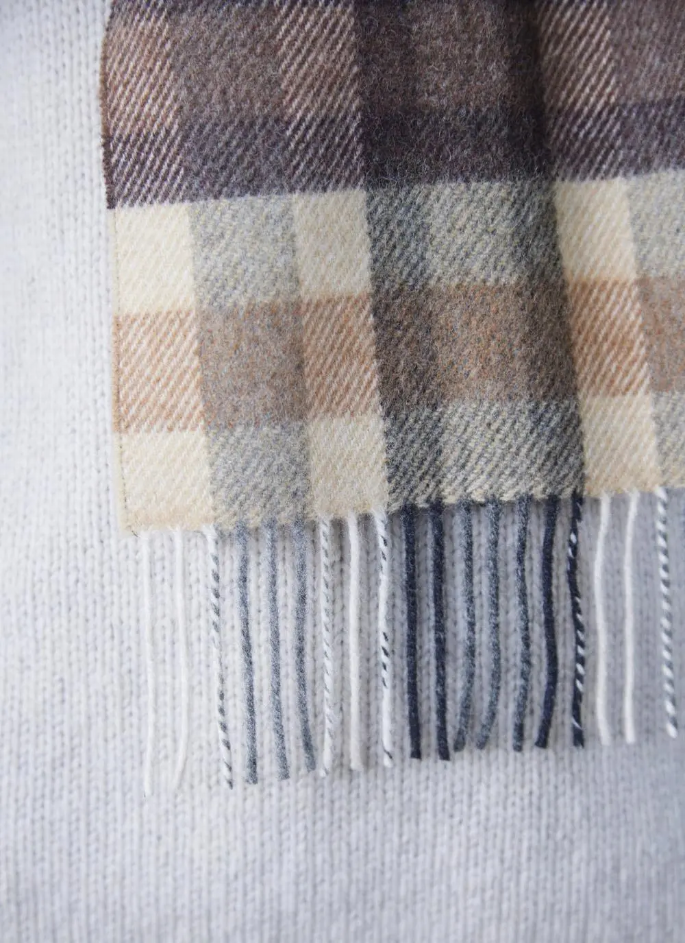 Long Lambswool Fringed Scarf