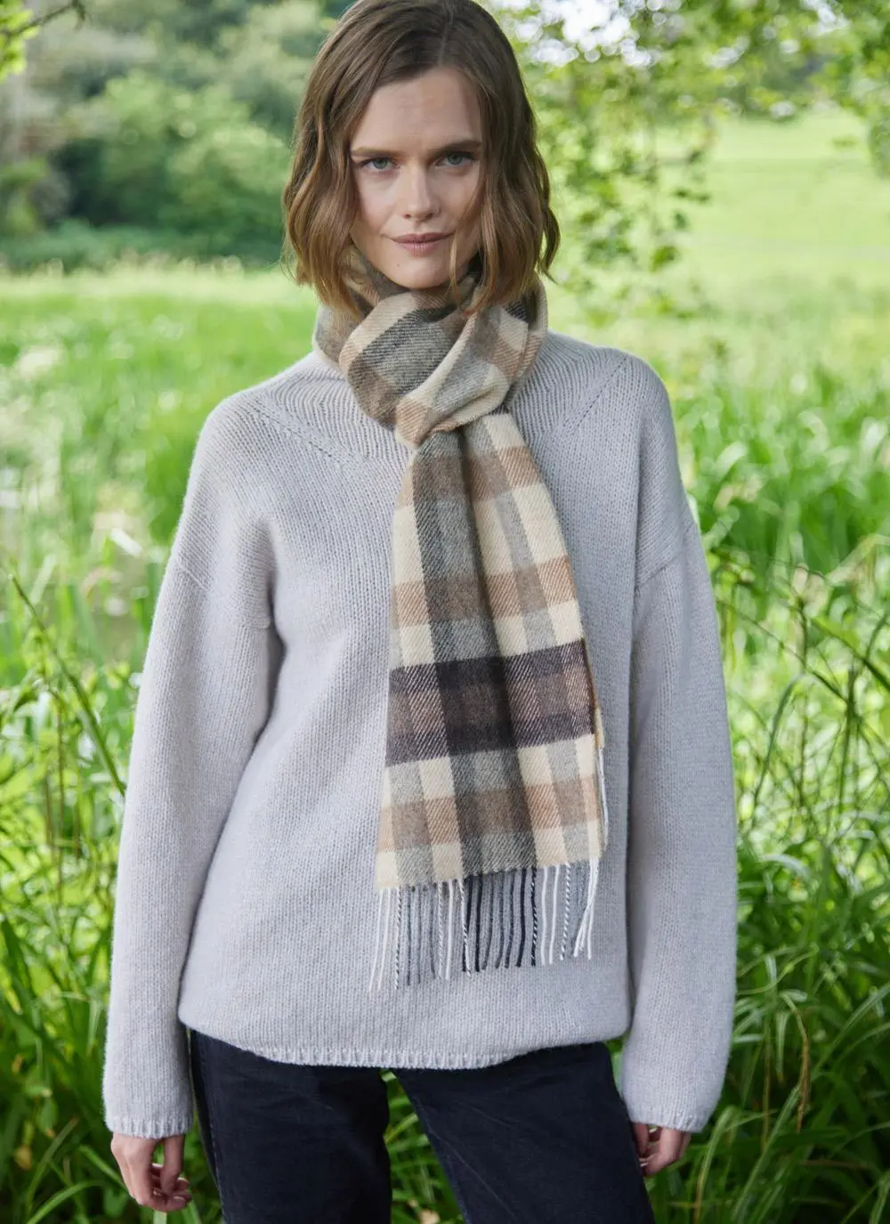 Long Lambswool Fringed Scarf