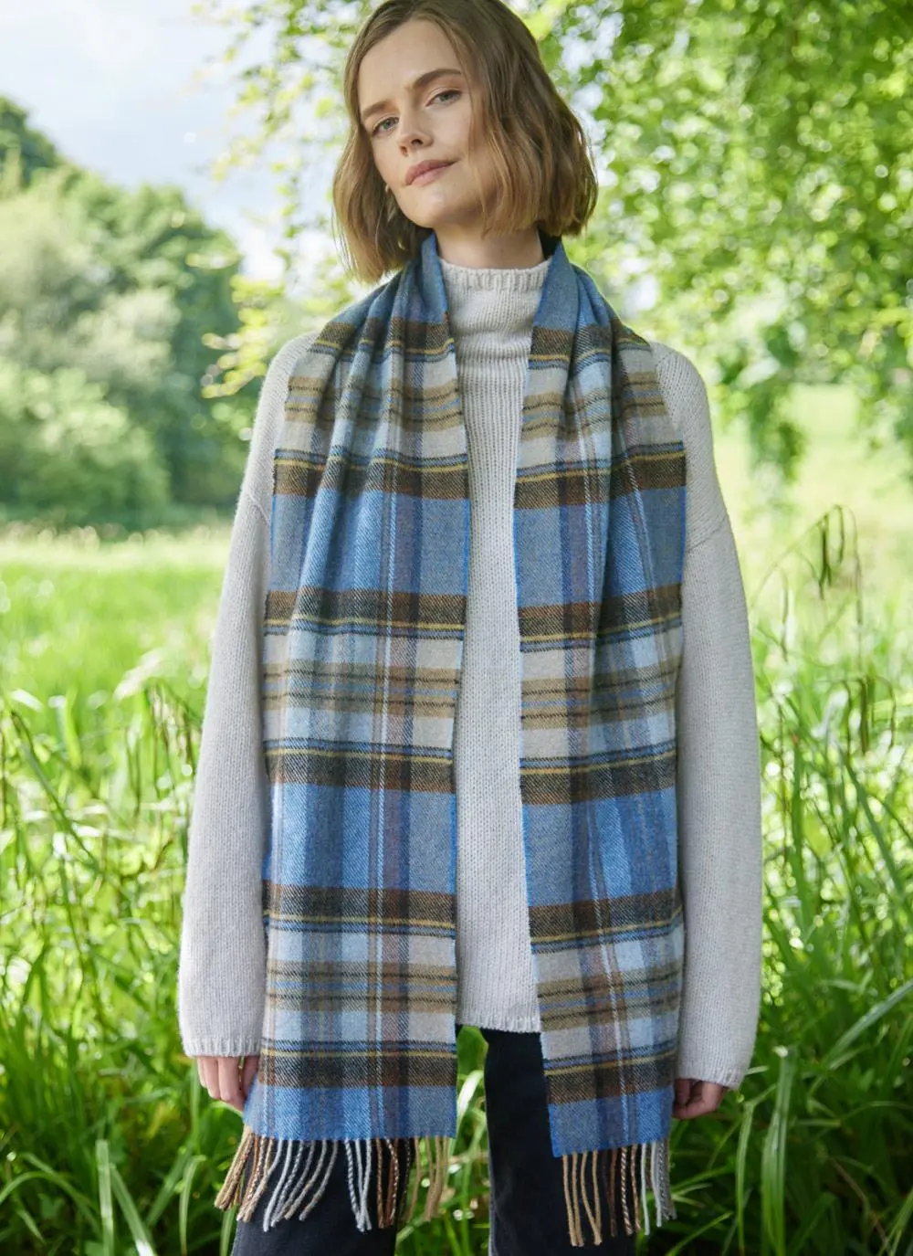 Long Lambswool Fringed Scarf