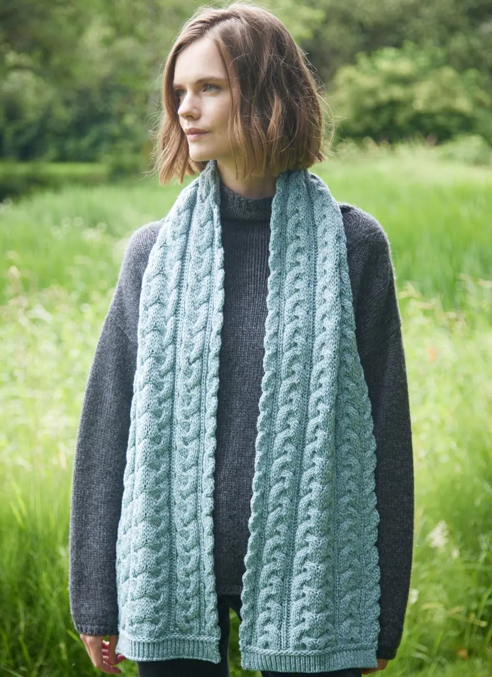 Chunky Cable Knit Scarf