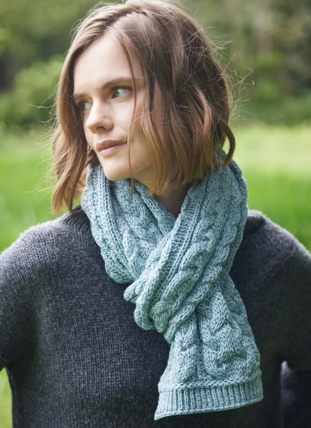 Chunky Cable Knit Scarf