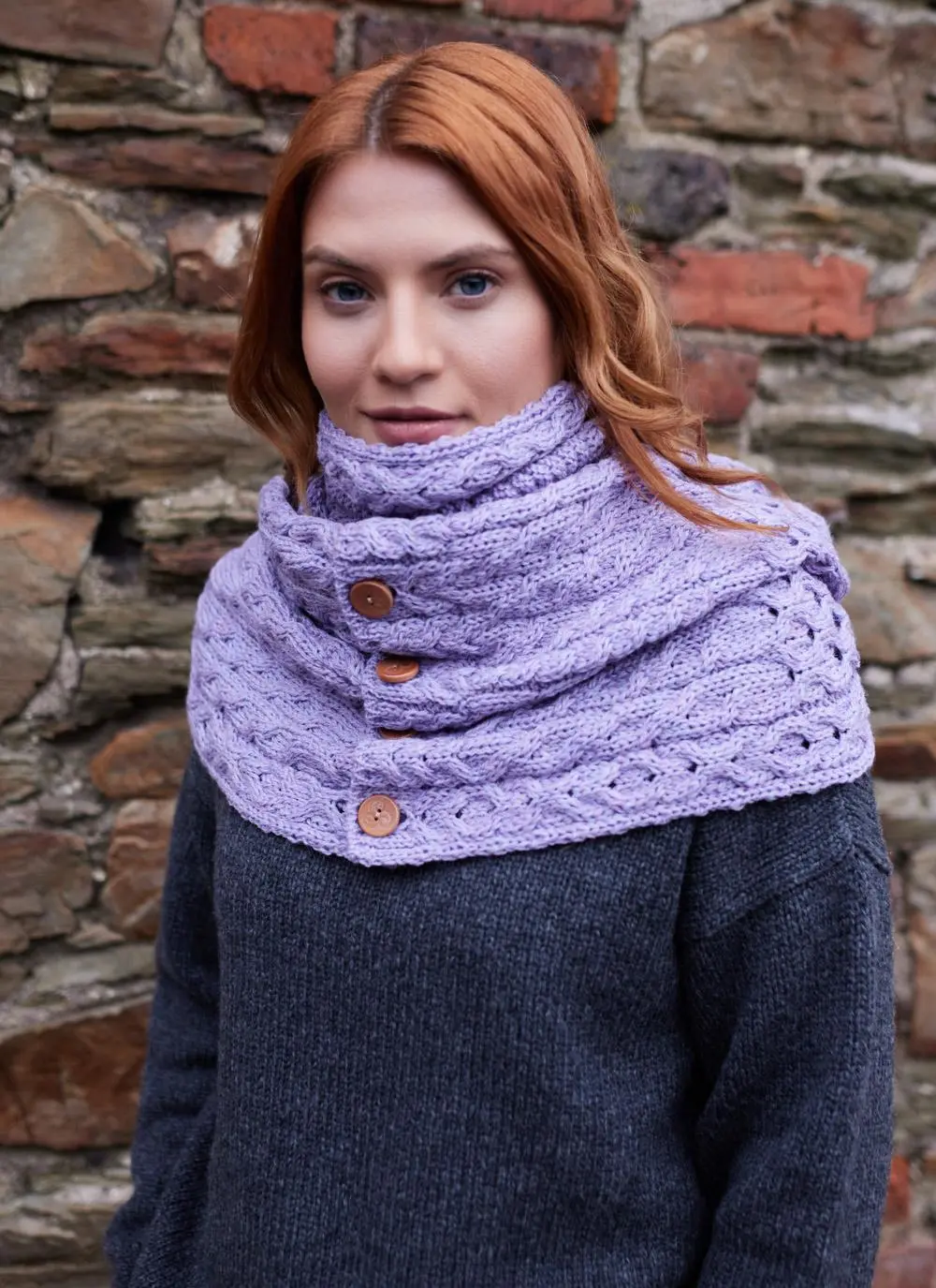 Merino Aran Button Snood