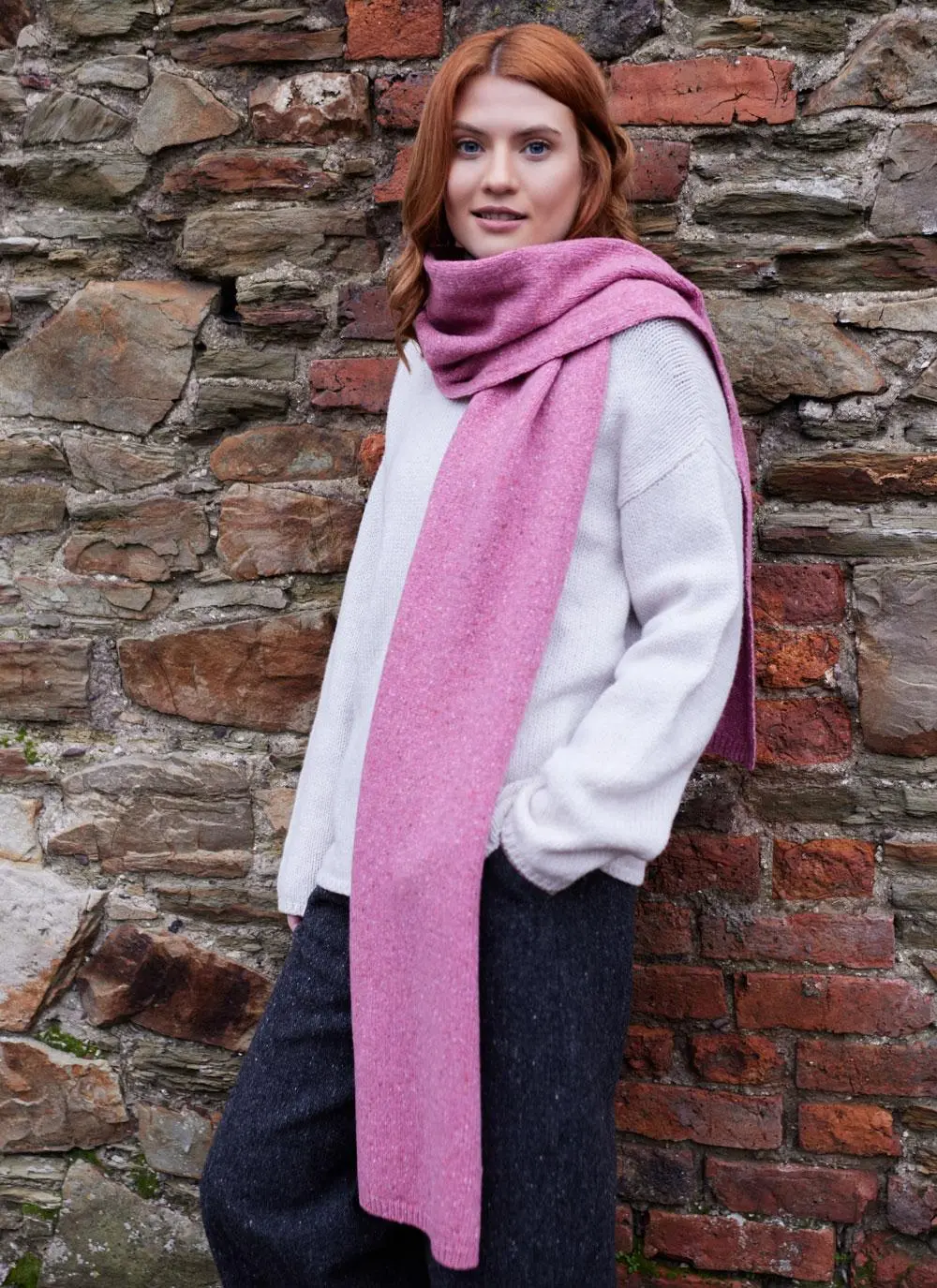 Wool Cashmere Tweed Hat & Scarf Set