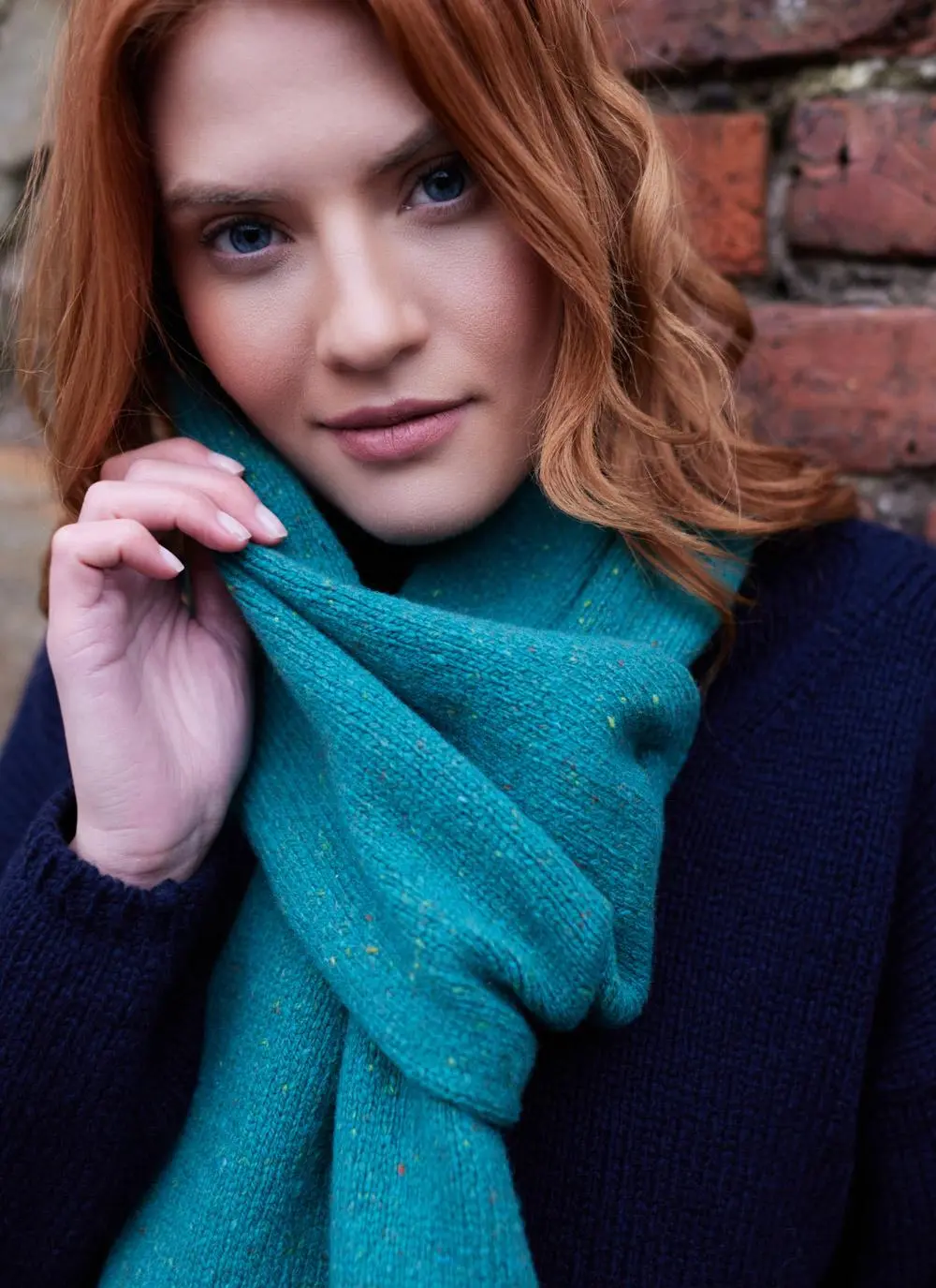 Wool Cashmere Long Jersey Stitch Scarf