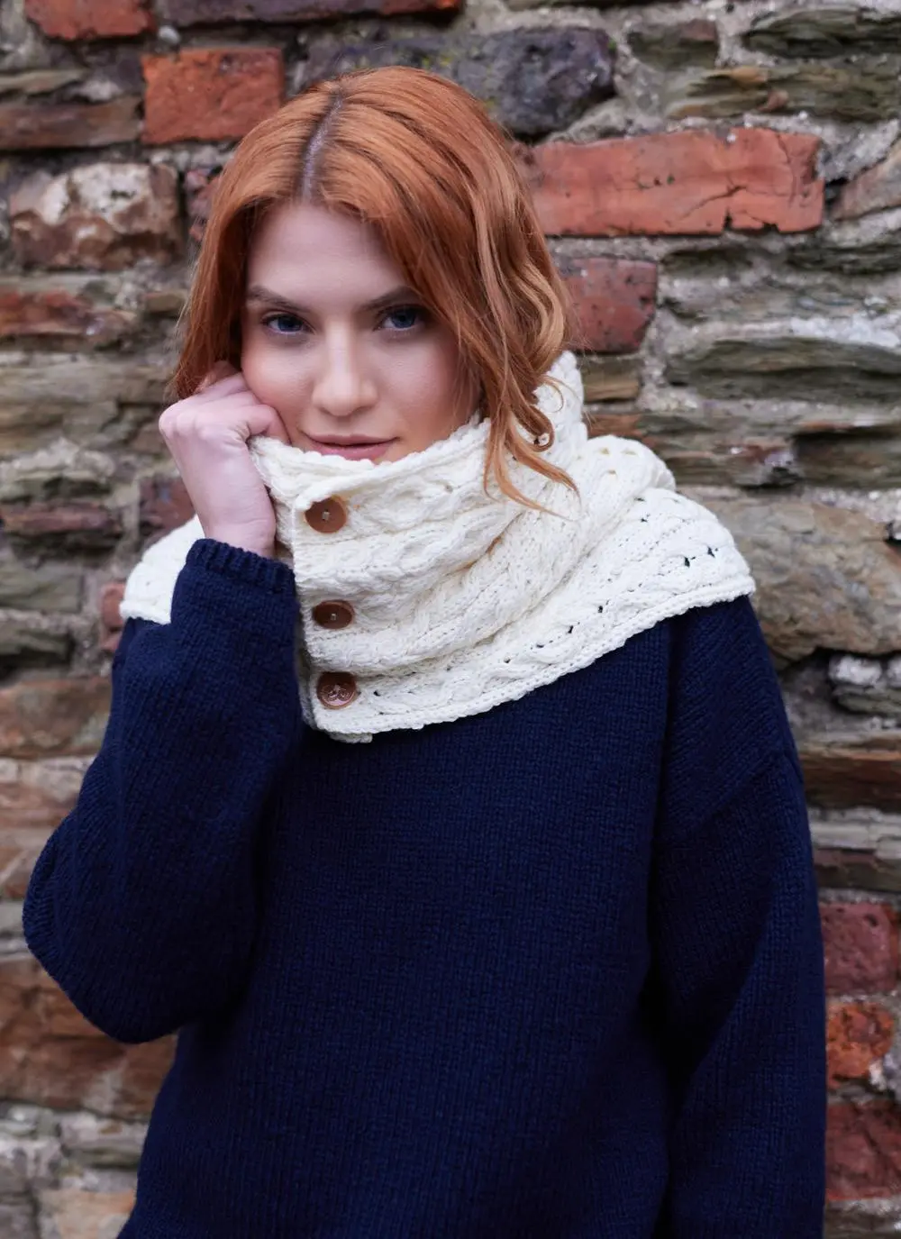 Merino Aran Button Snood