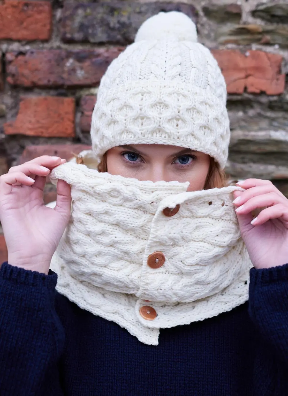 Merino Aran Pom Pom Hat