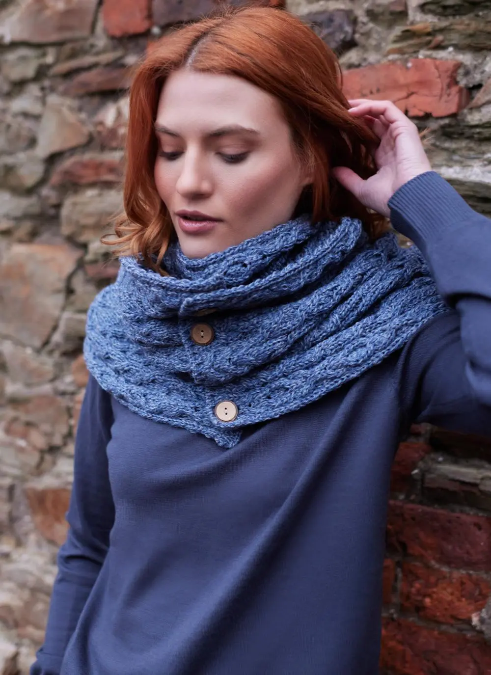 Merino Aran Button Snood
