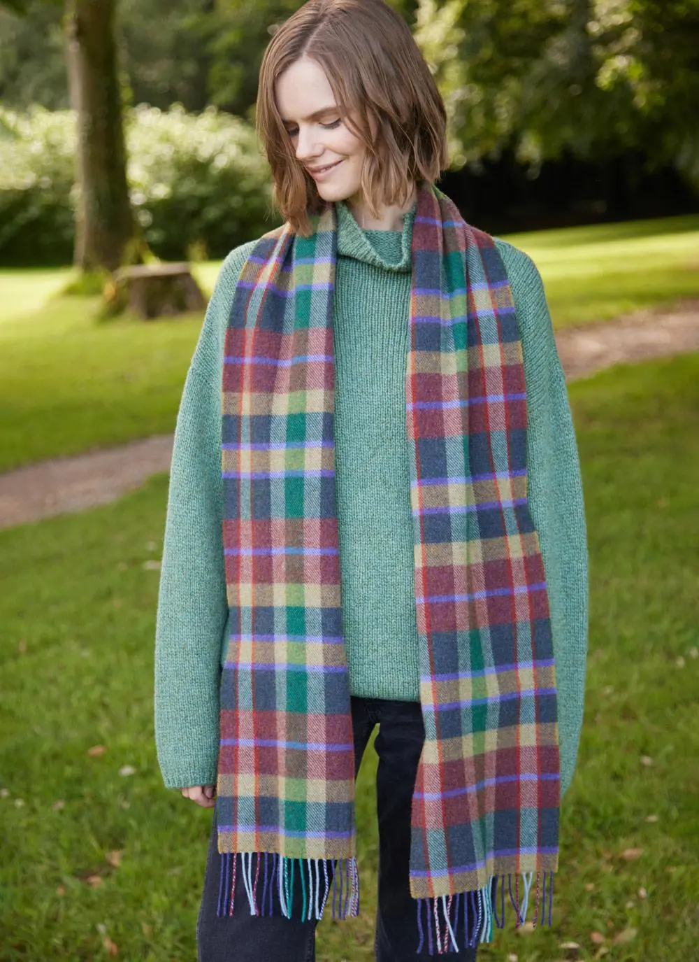 Long Lambswool Fringed Scarf