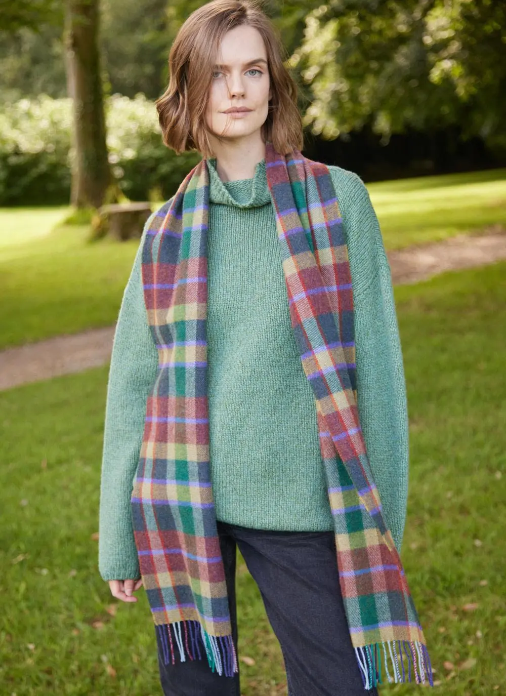 Long Lambswool Fringed Scarf