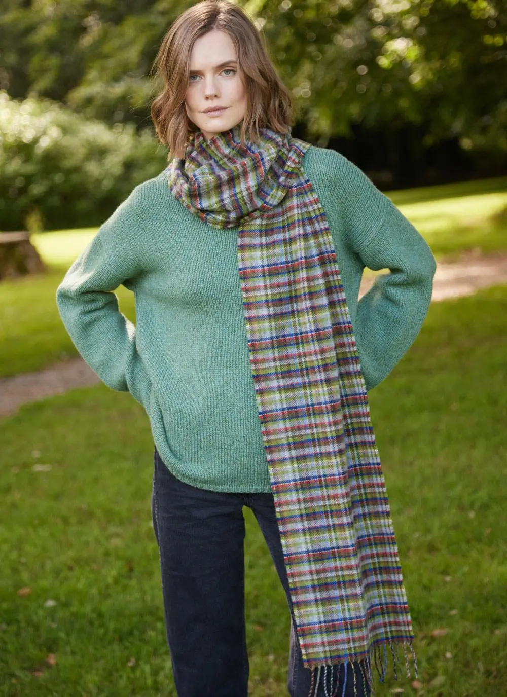 Check Merino Lambswool Scarf
