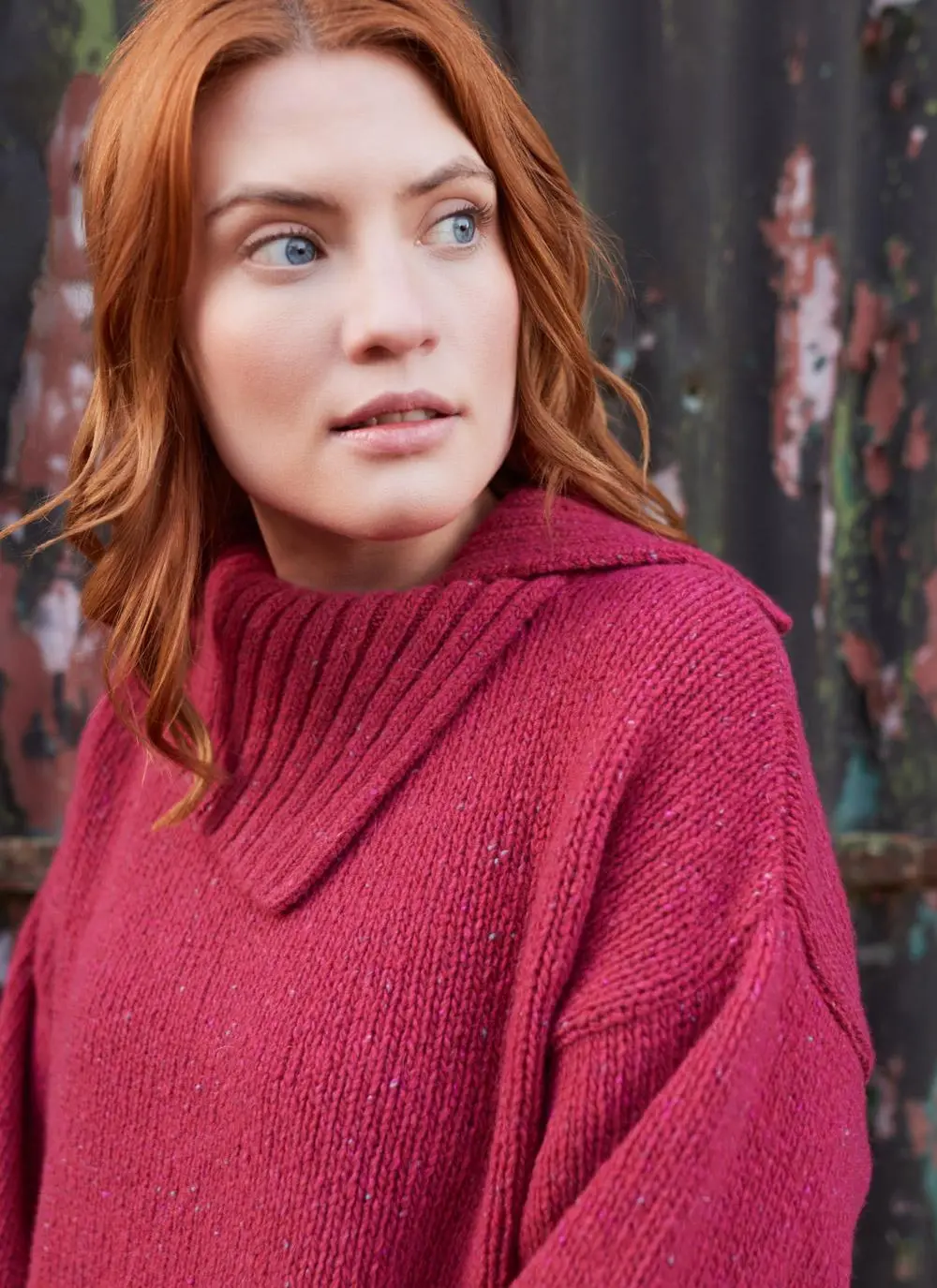 Wilde Cashmere Blend Asymmetrical Collar Sweater