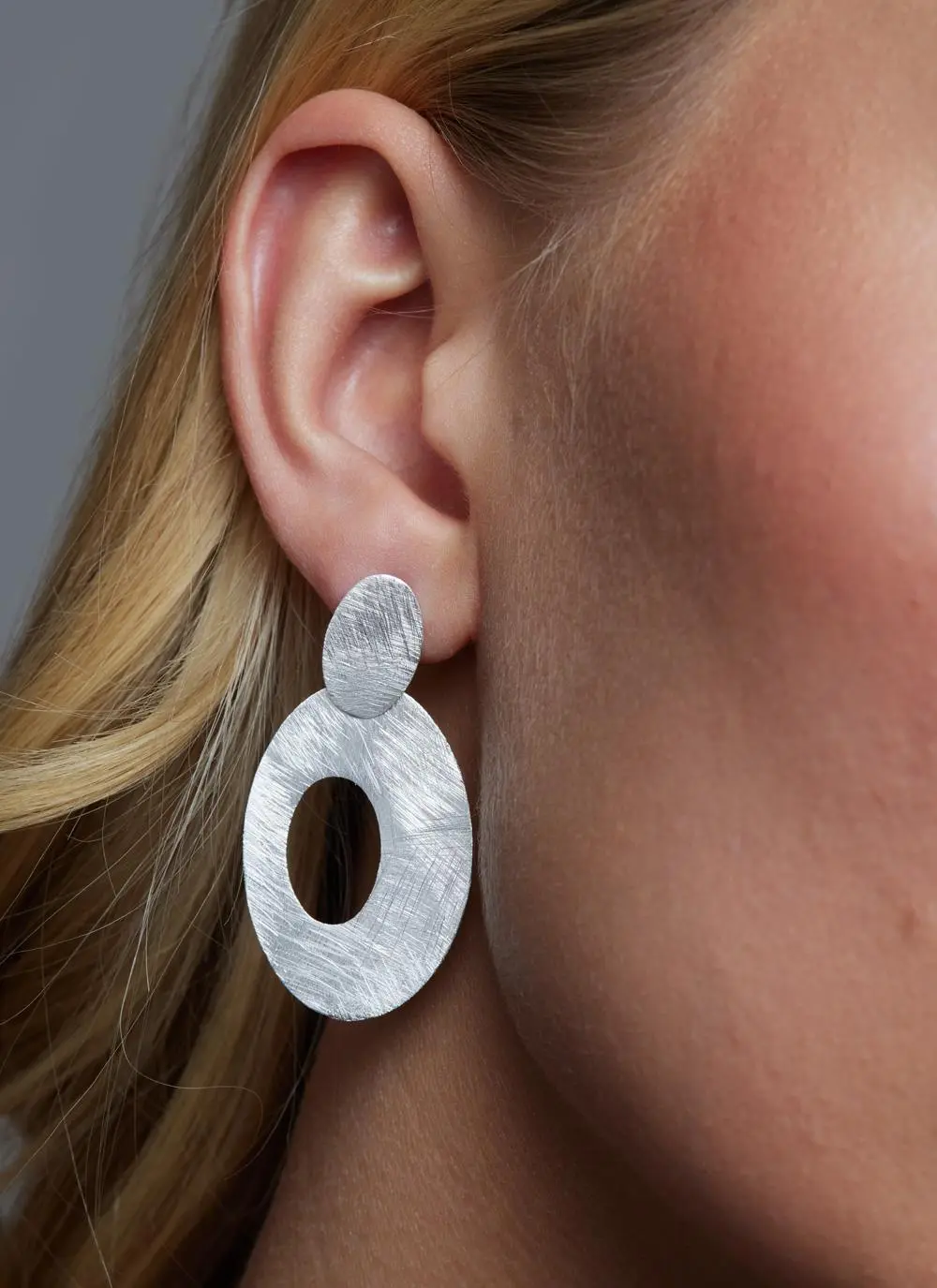 Sterling Silver Big O Drop Earrings
