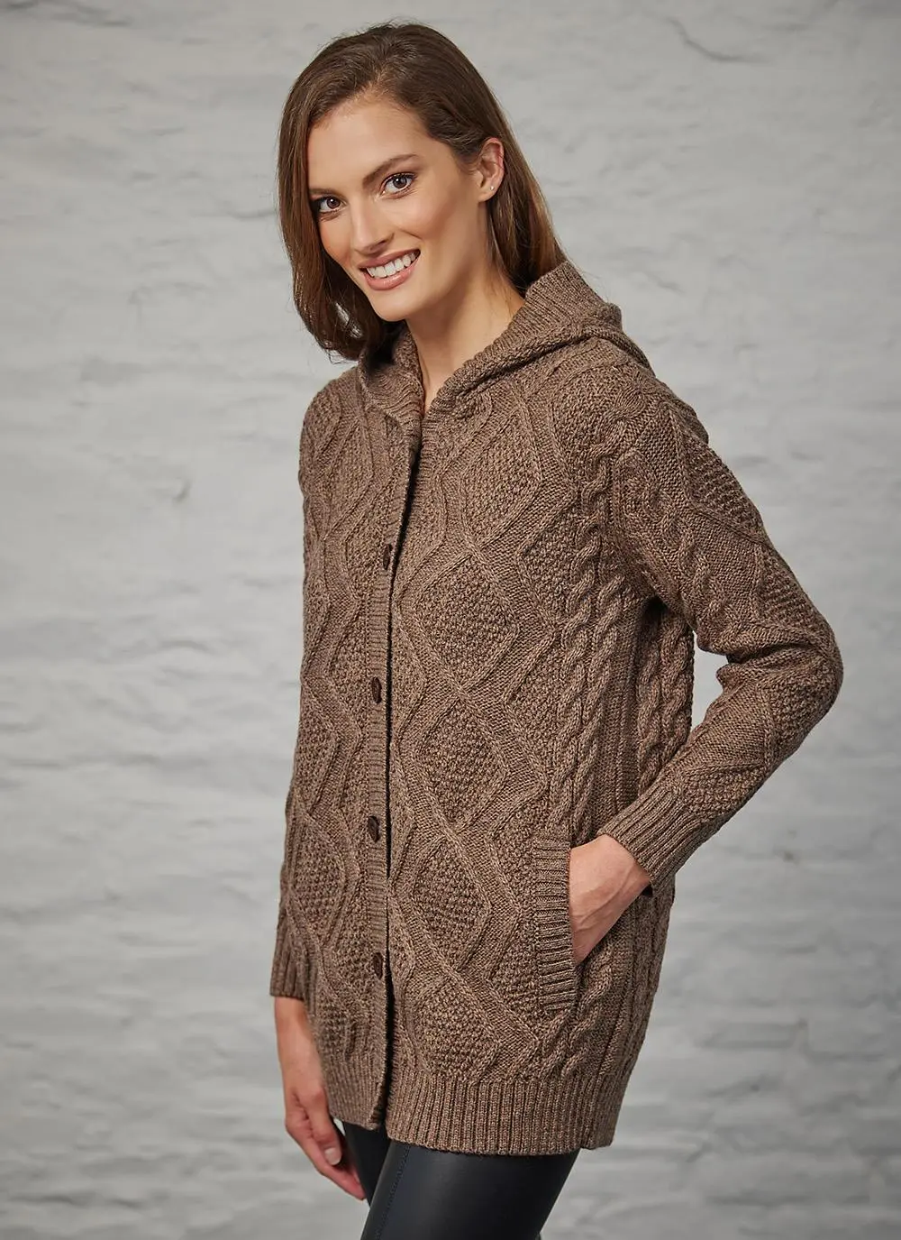 Hannah Hooded Button Cardigan 