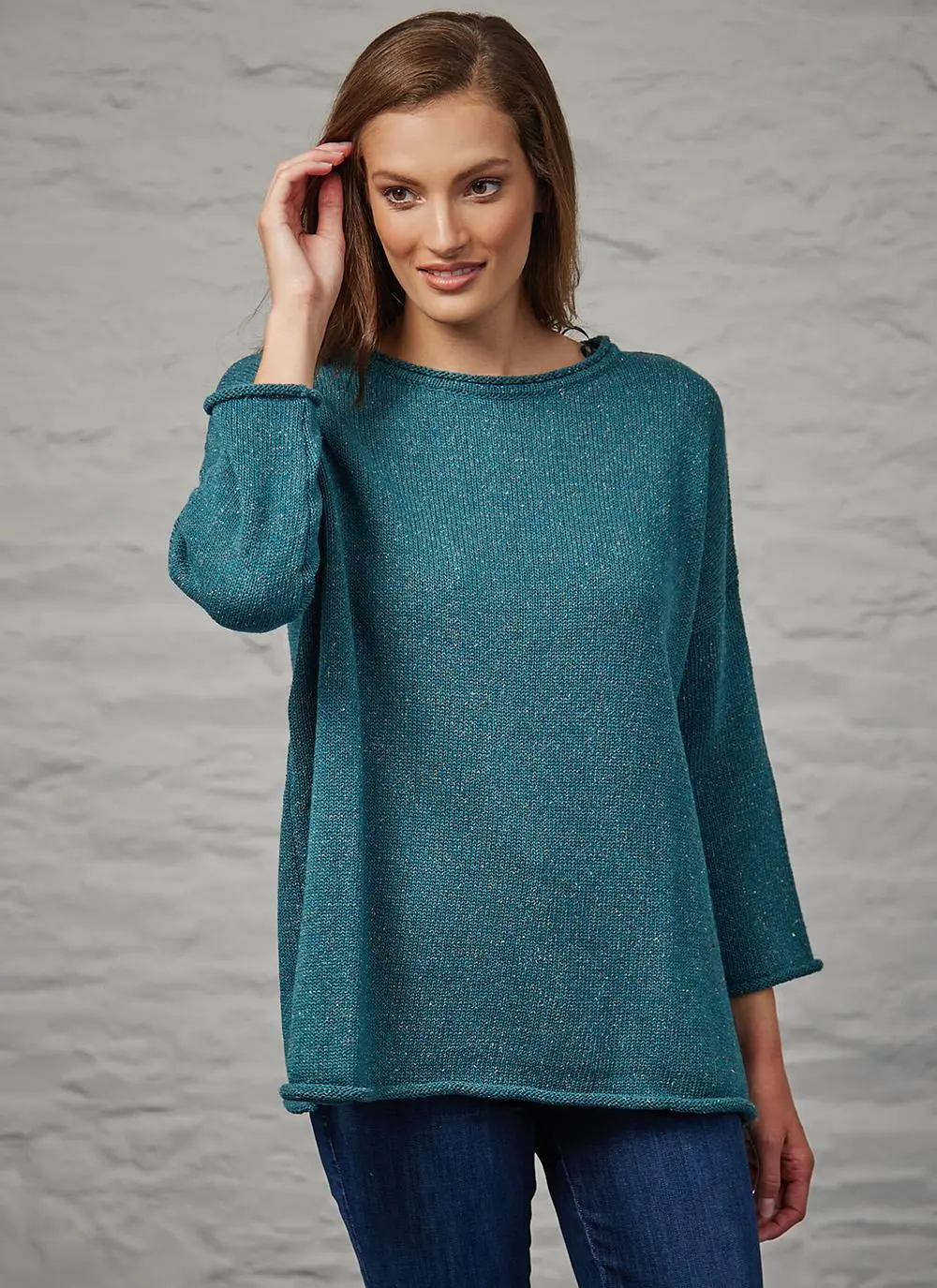 Donegal Tweed Roll Neck Sweater