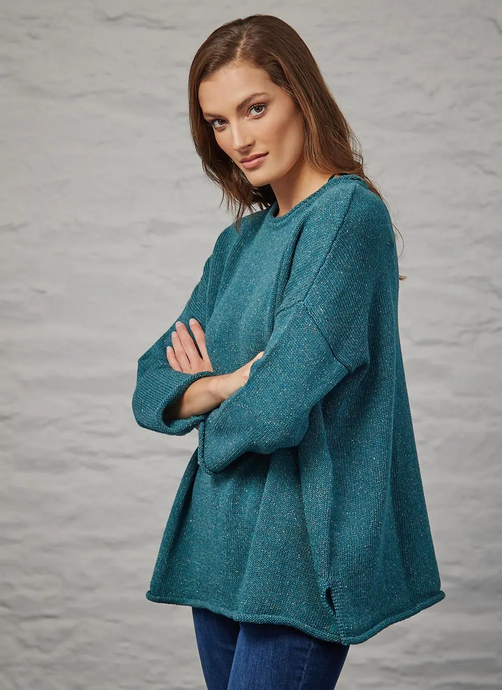 Donegal Tweed Roll Neck Sweater