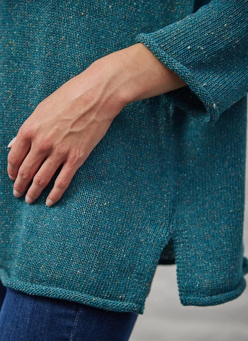 Donegal Tweed Roll Neck Sweater