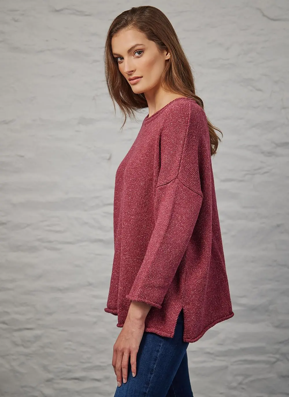 Donegal Tweed Roll Neck Sweater