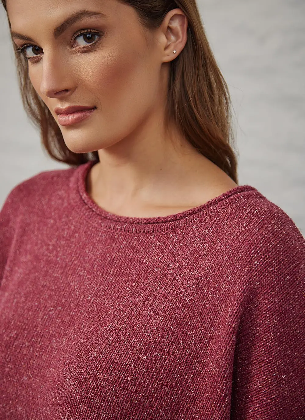 Donegal Tweed Roll Neck Sweater