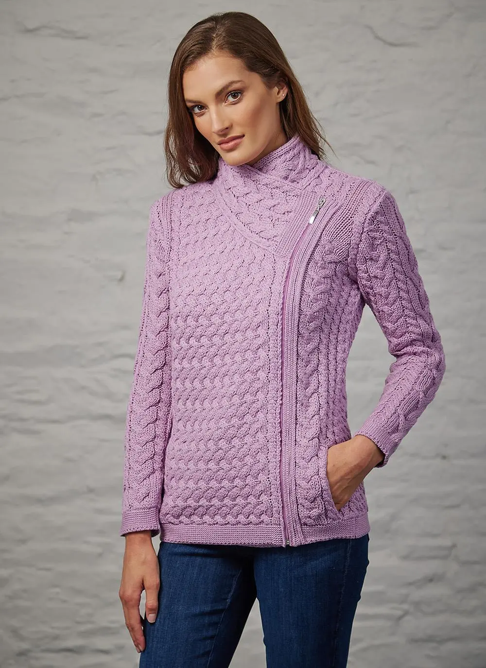 Erin Summer-Weight Aran Biker Jacket 