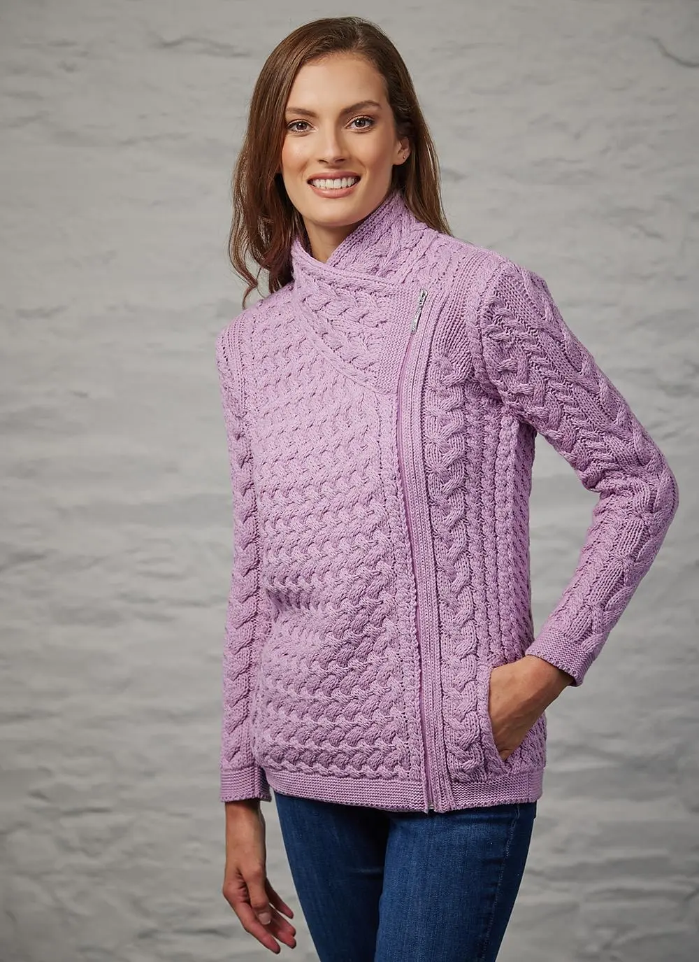 Erin Summer-Weight Aran Biker Jacket 