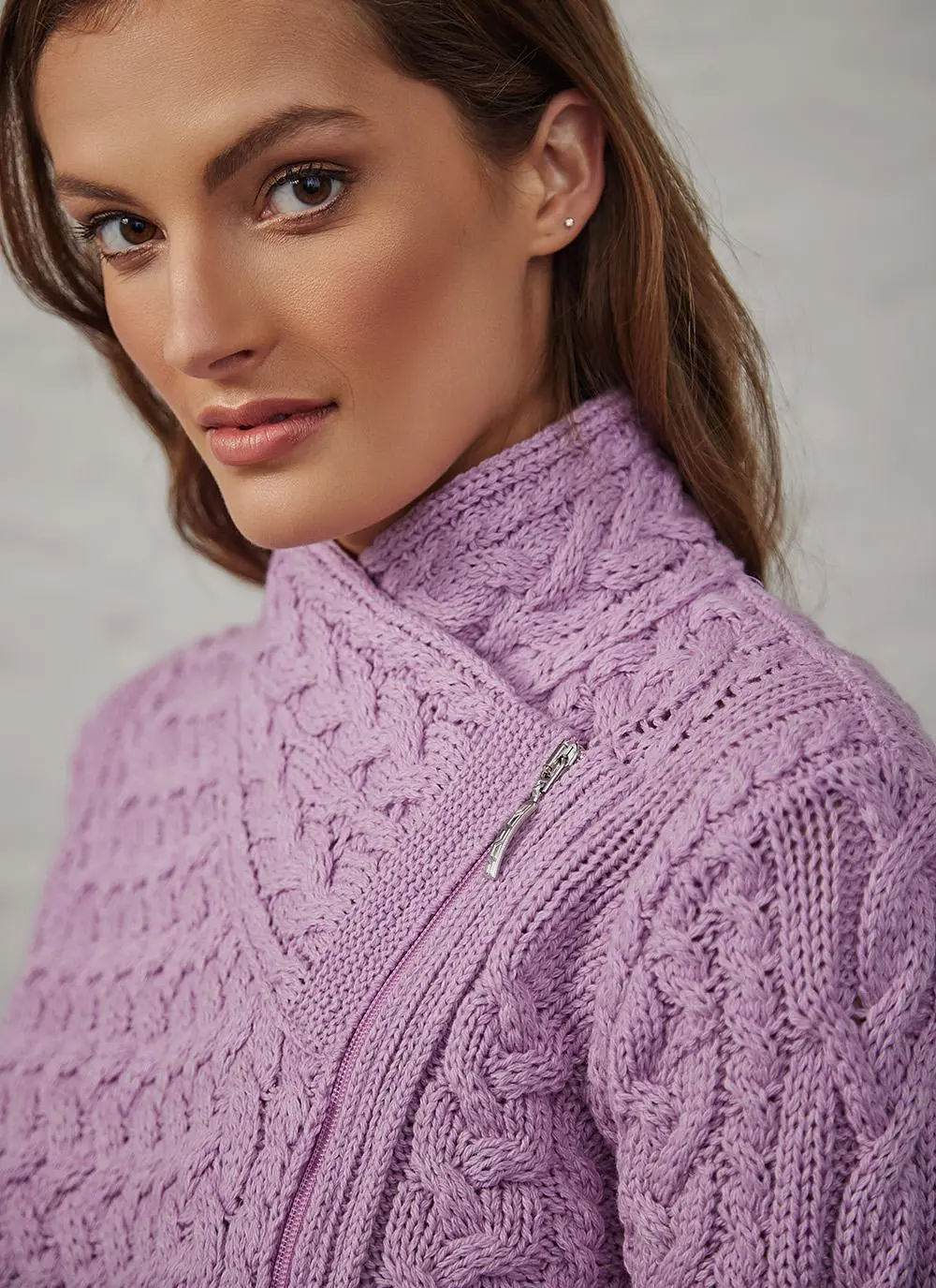 Erin Summer-Weight Aran Biker Jacket 