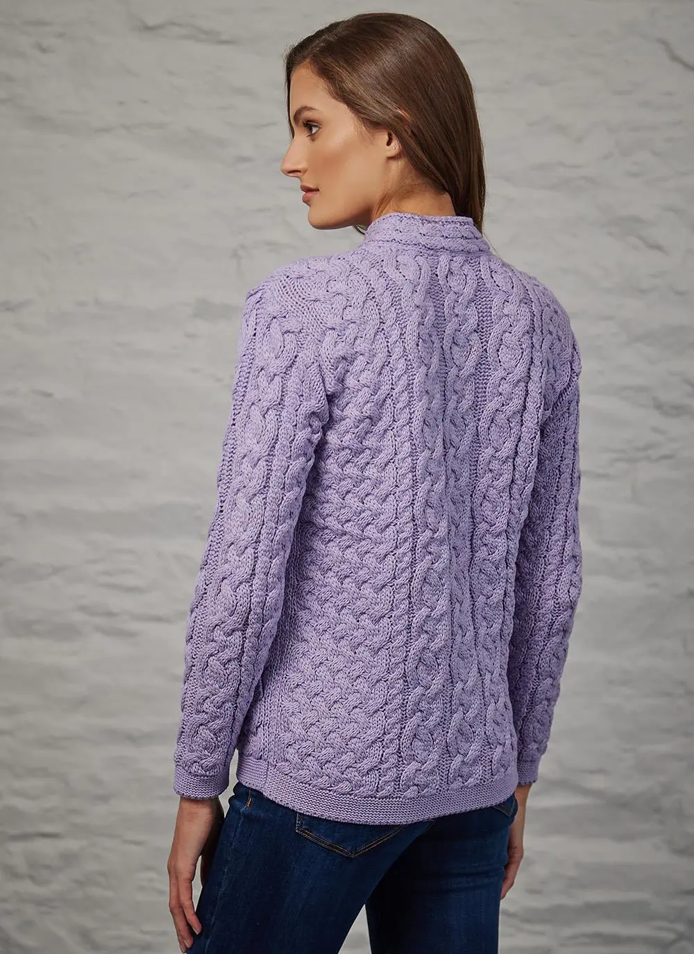 Tara Summer-Weight Aran Zip Cardigan