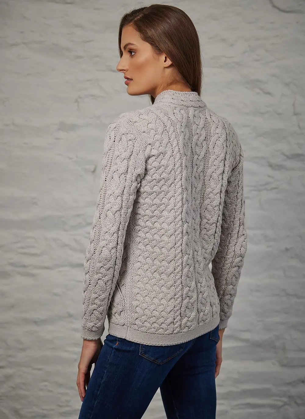 Tara Summer-Weight Aran Zip Cardigan