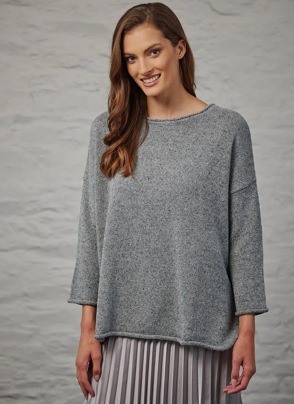 Donegal Tweed Roll Neck Sweater