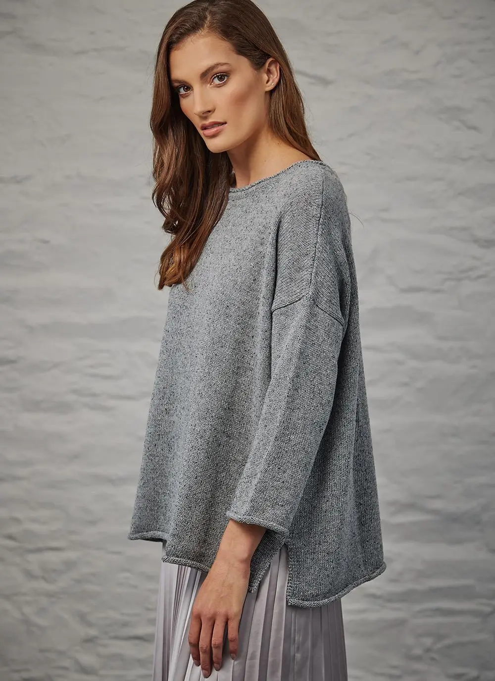 Donegal Tweed Roll Neck Sweater
