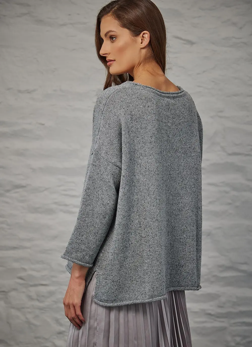 Donegal Tweed Roll Neck Sweater