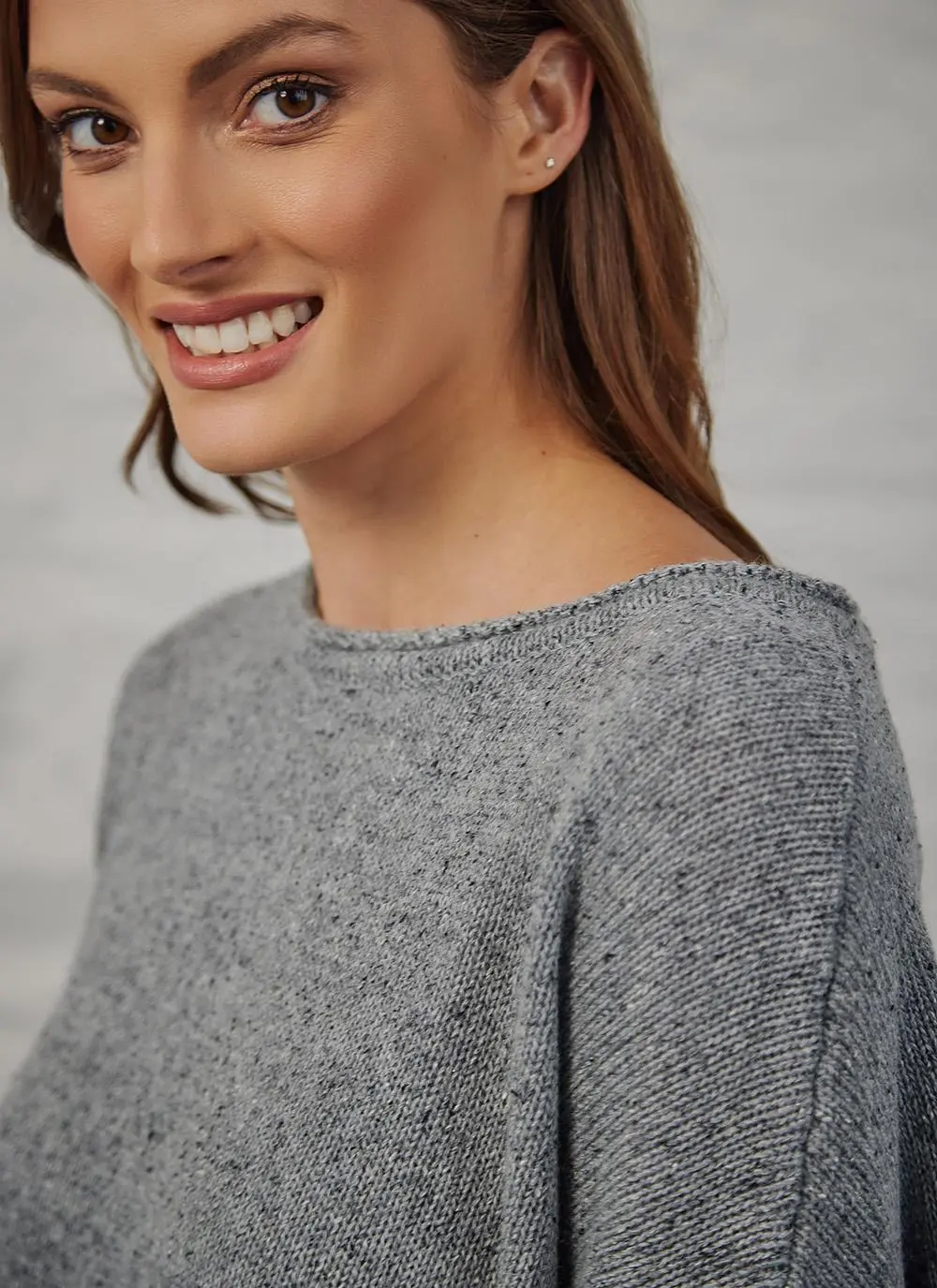 Donegal Tweed Roll Neck Sweater