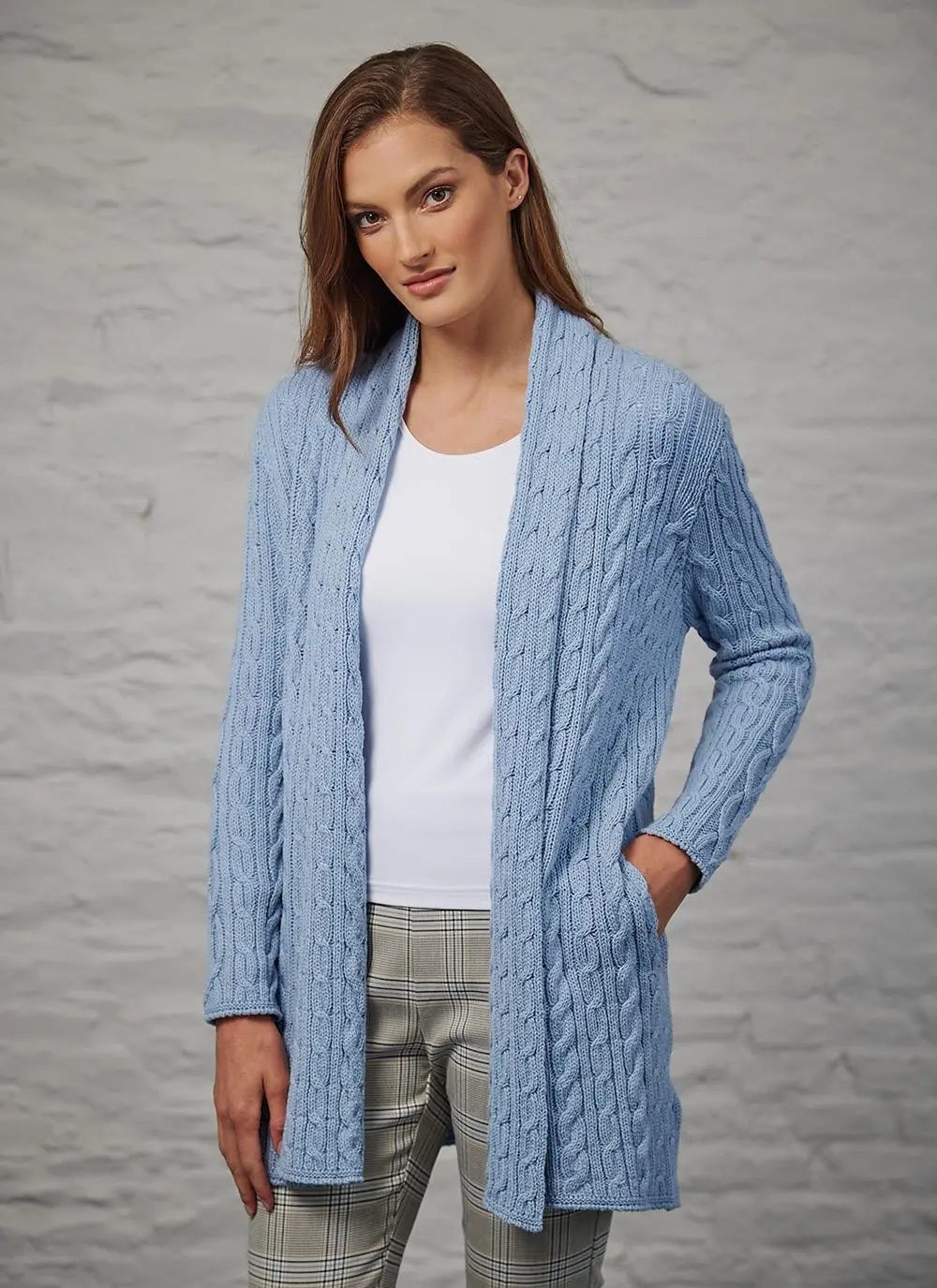 Mairead Lambswool & Cotton Cable Cardigan