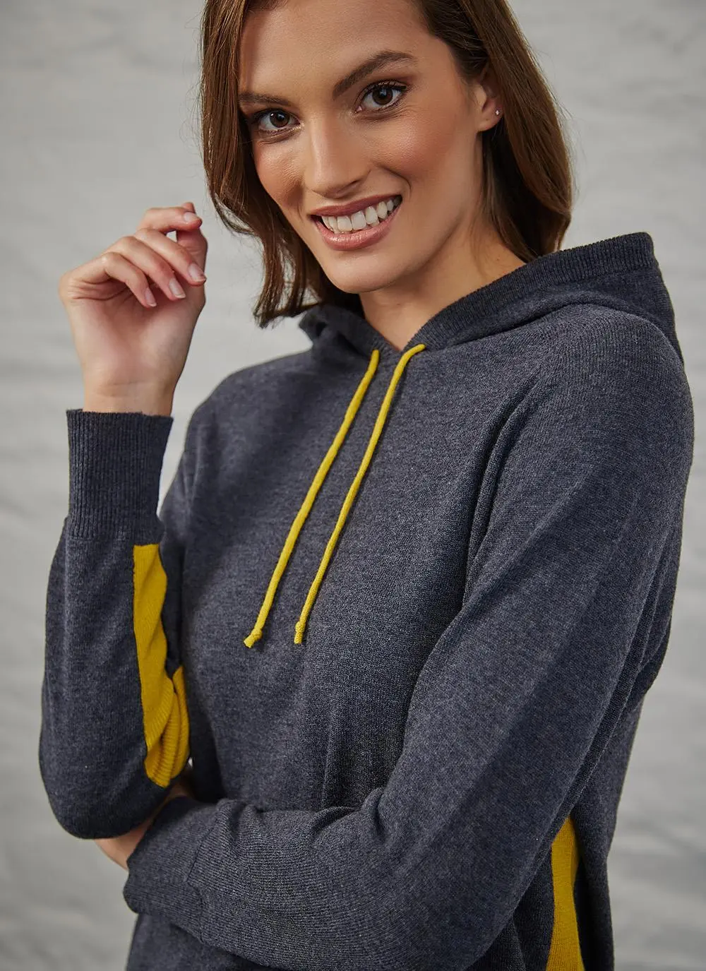 Two Tone Merino Wool Hoodie