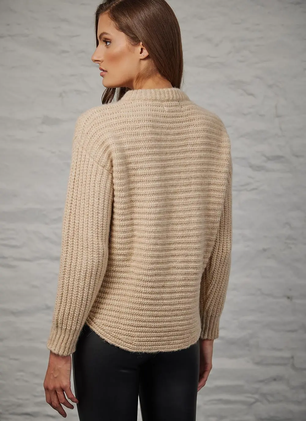Fisherman Chunky Ribbed Crew Sweater