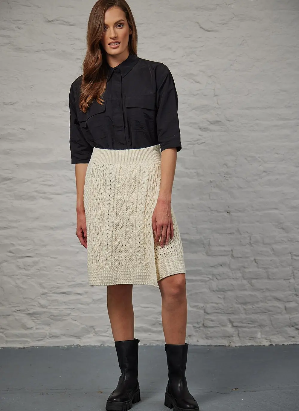 Teresa Aran Crossover Knee Length Skirt
