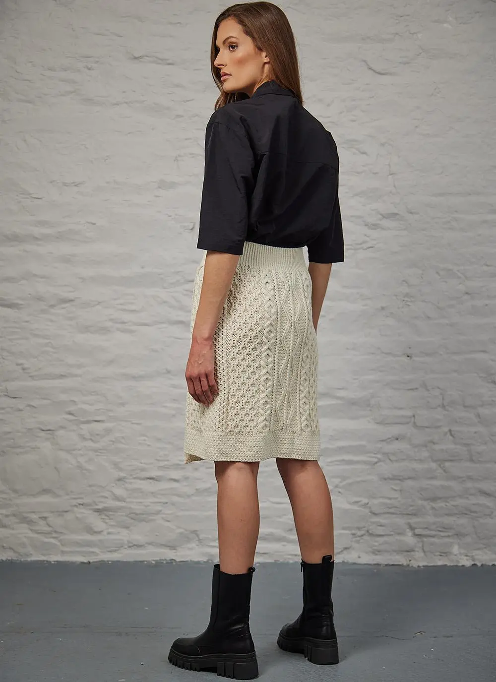 Teresa Aran Crossover Knee Length Skirt