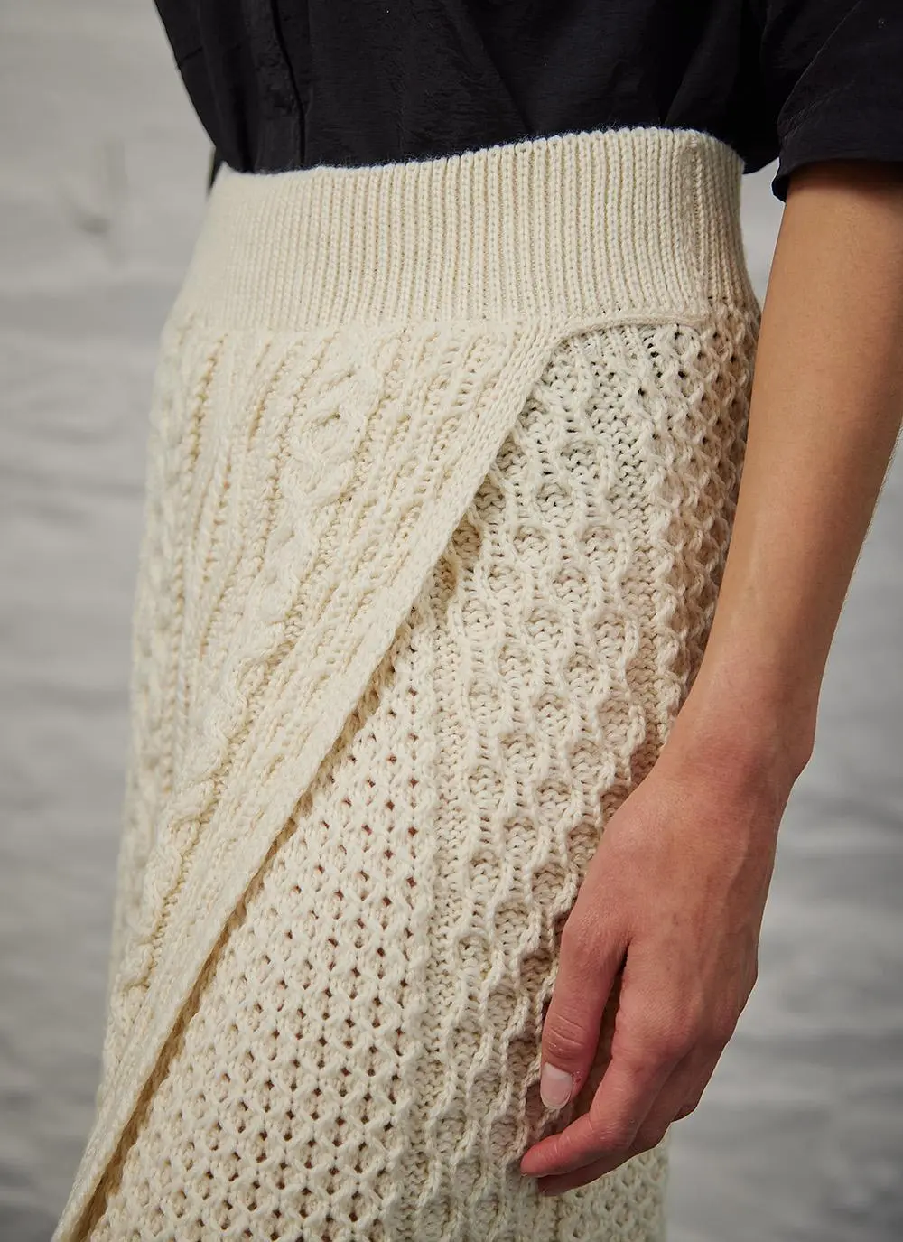 Teresa Aran Crossover Knee Length Skirt