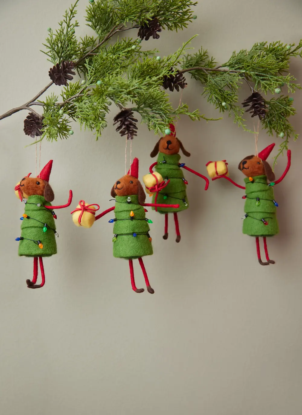 Christmas Dog Decoration Set Of 4